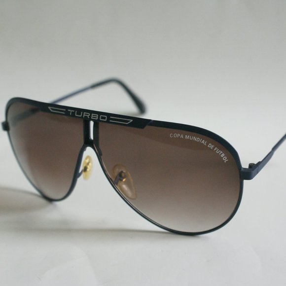 NWOT TruVintage w/"Turbo" logo Classic Sports Aviator w/smoke gradient sunglass - Picture 2 of 4